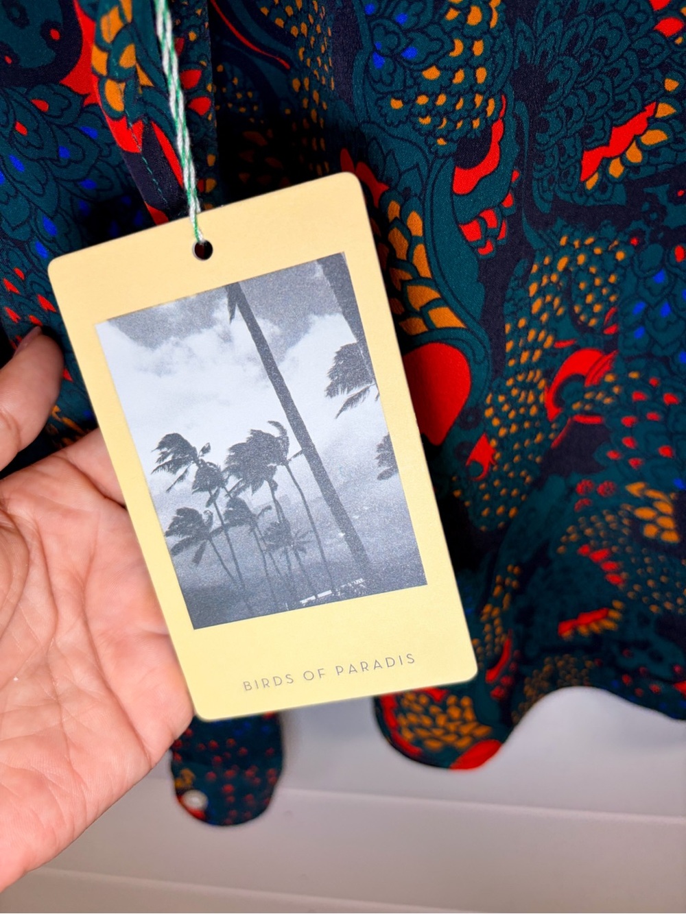 Trovata Birds of Paradis Jacquelin Button Down Shirt Teal NWT Medium MSRP $298 - Picture 13 of 15
